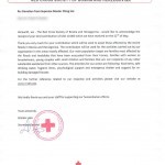 Letter of appreciation and receipt from the Red Cross Society of Bosnia and Herzegovina for Supreme Master Ching Hai’s contribution of US$10,000