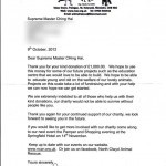 Thank you letter from animal rescue centre