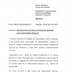 Letter of Appreciation to Master from Mozambique’s National Disasters Management Institute