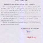 Letter of appreciation from Thanh Hóa Province Red Cross