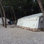 Médecins Sans Frontières (MSF) (Doctors Without Borders) tents in an area south of Mytilene in Lesbos, Greece – November 16, 2015