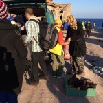 Distributing warm clothing once everyone was safe at the top of the cliff. November 16, 2015