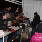 Men’s socks and shoes were often requested at clothes distribution tent at Tabanovce camp, Macedonia – November 22