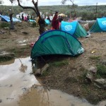 Conditions at Camp Moria are wet and muddy. November 28, 2015