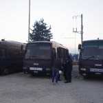 Police officers helping to provide security at the refugee camp in Idomeni, Greece -December 5, 2015