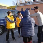 Providing vegan food to refugees at a gas station in Idomeni, Greece - December 6, 2015