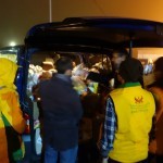 Providing vegan food to refugees at a refugee camp in Tabanovce, Macedonia - December 6, 2015