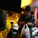 Our association members providing vegan food, warm clothes and flyers with Master’s comforting words in Arabic and English to the refugees in Kavalas, Greece – December 9, 2015