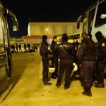 Police officers helping to provide security in Kavalas, Greece - December 9, 2015
