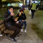 20151212 refugees are blissful happy to receive our foods and flyer at midnight at Victory Park in Athens Greece (14)