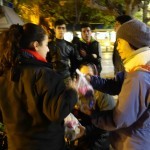 20151212 refugees are blissful happy to receive our foods and flyer at midnight at Victory Park in Athens Greece (4)