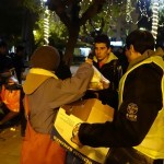 20151212 refugees are blissful happy to receive our foods and flyer at midnight at Victory Park in Athens Greece (8)