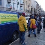 20151214 around 8AM refugees are blissful happy to receive our foods and flyer at Victory Park in Athens Greece (12)