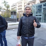 20151214 around 8AM refugees are blissful happy to receive our foods and flyer at Victory Park in Athens Greece (19)