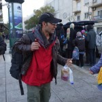 20151214 around 8AM refugees are blissful happy to receive our foods and flyer at Victory Park in Athens Greece (20)