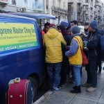 20151214 around 8AM refugees are blissful happy to receive our foods and flyer at Victory Park in Athens Greece (34)