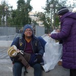 20151214 around 8AM refugees are blissful happy to receive our foods and flyer at Victory Park in Athens Greece (65)
