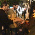 20151214 around 8PM refugees are blissful happy to receive our foods and flyer at Victory Park in Athens Greece (3)-b