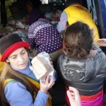 20151215 around 8AM refugees are blissful happy to receive our foods and flyer at Pireaus harbor in Athens Greece (27)