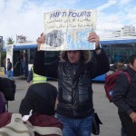 20151217 around 10AM refugees are blissful happy to receive our foods and flyers at Pireaus harbor in Athens Greece (41)
