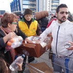 20151217 around 10AM refugees are blissful happy to receive our foods and flyers at Pireaus harbor in Athens Greece (51)