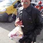 20151217 around 10AM refugees are blissful happy to receive our foods and flyers at Pireaus harbor in Athens Greece (89)