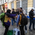 Distribution at Omonoia square, Athens, Greece