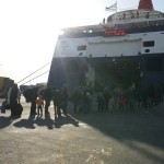 Refugees Boarding the Ferryboat to Kavala, Greece