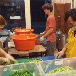 Chopping vegetables at the Peoples Street Kitchen