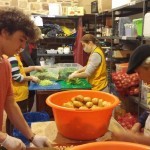 Chopping vegetables at the Peoples Street Kitchen