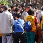 Distributing vegan food to the refugees in Victoria Square, Athens, Greece on Feb 15, 2016