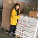 Contributing rice, lentils and sesame paste for refugees
