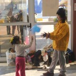 Playing with children, Athens, Greece