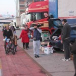 Providing relief items to newly arrived refugees