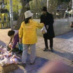 Refugee relief work in Victoria park, Athens, Greece