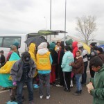 Distribution at camp Eko Service Station, Indomeni, Greece