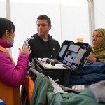 Providing medical care, Idomeni, Greece