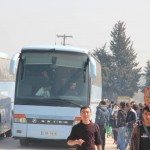 Many refugees going to Athens by bus, Idomeni, Greece