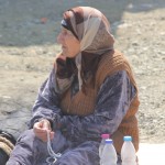 Woman praying, Idomeni, Greece