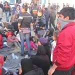 Refugee protest for border opening, Idomeni, Greece