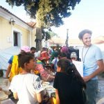Serving soup at Dipethe camp, Chios Island, Greece