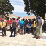 Lunch distribution at Dipethe camp, Chios Island, Greece