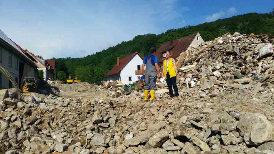 Braunsbach – rubble and debris are several meters high