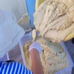 Making the hummus at The People's Street Kitchen, Chios Island, Greece